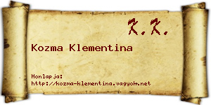 Kozma Klementina névjegykártya